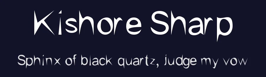 Kishore Sharp by Mozert Kishore — Decorative Font — thumbnail 2