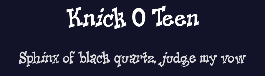 Knick O Teen by Peter Stanton — Decorative Font — thumbnail 2