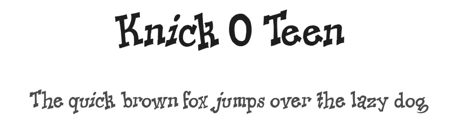 Knick O Teen by Peter Stanton — Decorative Font