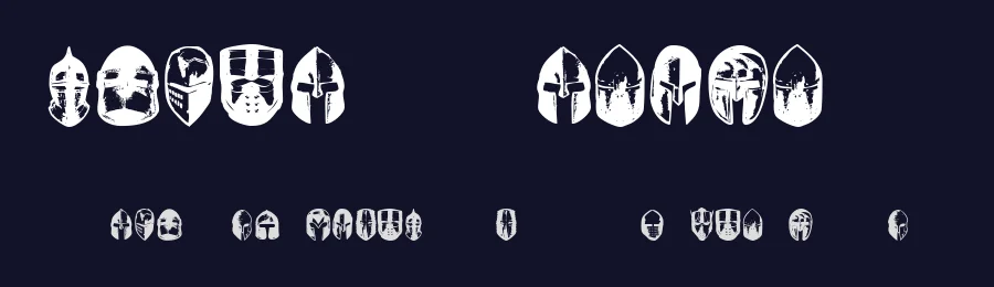 Knights Helmets by Vladimir Nikolic — Dingbats Font — thumbnail 2