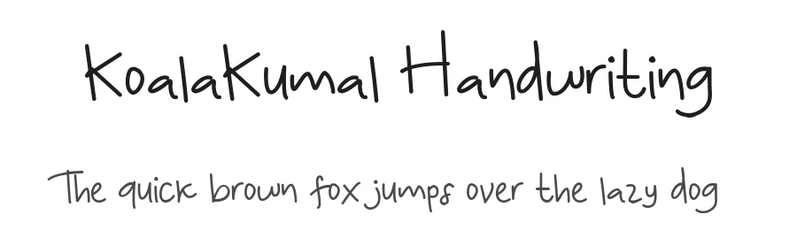 KoalaKumal Handwriting