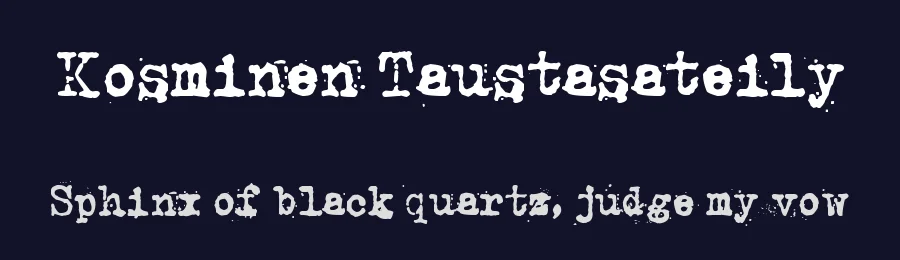 Kosminen Taustasateily by Juha Korhonen — Decorative Font — thumbnail 2
