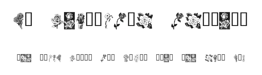 KR Beautiful Flowers by Kat's Fun Fonts — Dingbats Font