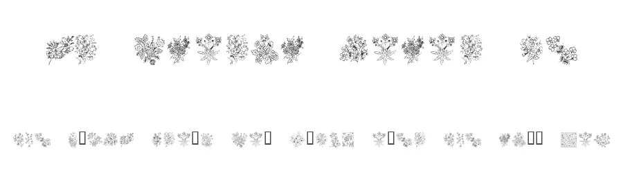KR Floral Color Me by Kat's Fun Fonts — Dingbats Font
