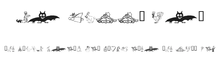 KR Silly Art by Kat's Fun Fonts — Dingbats Font