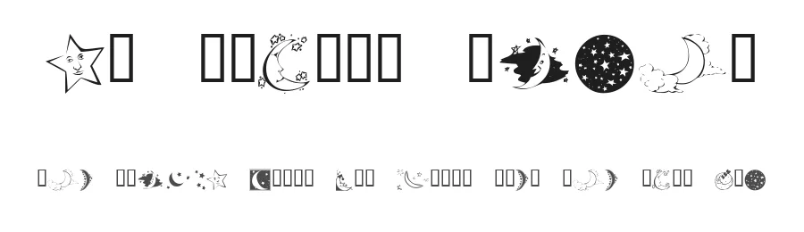 KR Starry Night by Kat's Fun Fonts — Dingbats Font