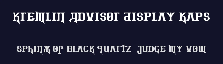 Kremlin Advisor Display Kaps by Bolt Cutter Design-Industrial Strength — Decorative Font — thumbnail 2