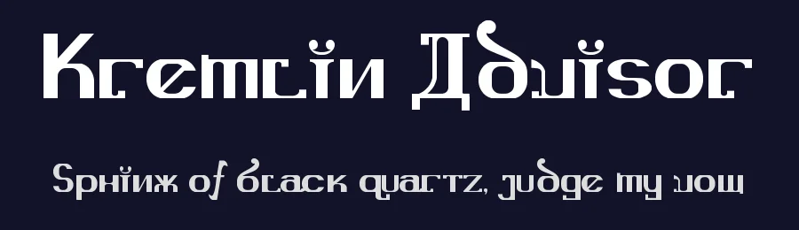 Kremlin Advisor by Bolt Cutter Design-Industrial Strength — Decorative Font — thumbnail 2