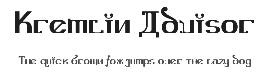 Kremlin Advisor by Bolt Cutter Design-Industrial Strength — Decorative Font