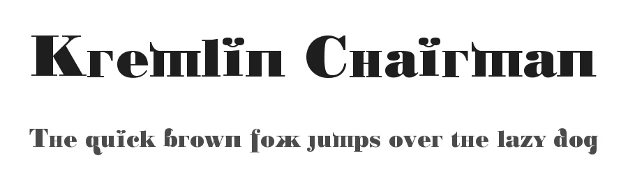Kremlin Chairman by Bolt Cutter Design-Industrial Strength — Decorative Font