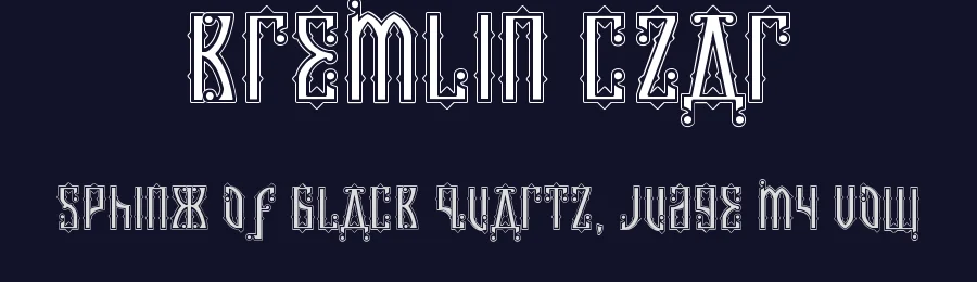 Kremlin Czar by Bolt Cutter Design-Industrial Strength — Decorative Font — thumbnail 2