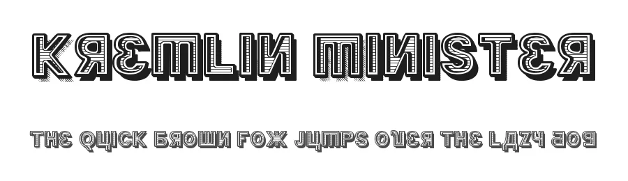 Kremlin Minister by Bolt Cutter Design-Industrial Strength — Decorative Font