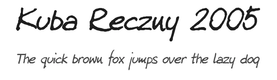 Kuba Reczny 2005 by Jakub Degórski — Script Handwritten Font