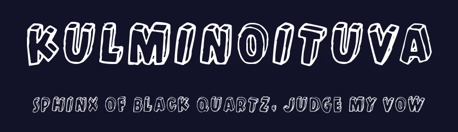 Kulminoituva by Juha Korhonen — Decorative Font — thumbnail 2