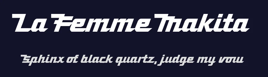 La Femme Makita by Eliot Truelove — Display Font — thumbnail 2