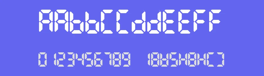 LCD AT&T Phone Time/Date by Colonel Sanders — Display Font — thumbnail 3