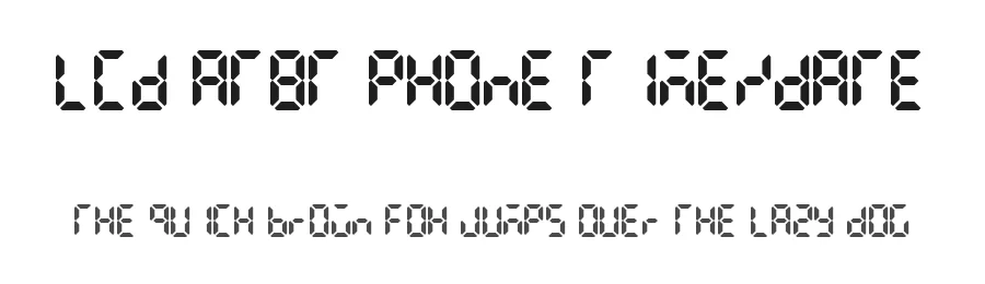 LCD AT&T Phone Time/Date by Colonel Sanders — Display Font