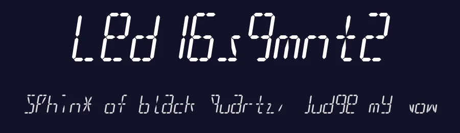 Led16sgmnt2 by Rizki  Alisaptamarza — Display Font — thumbnail 2