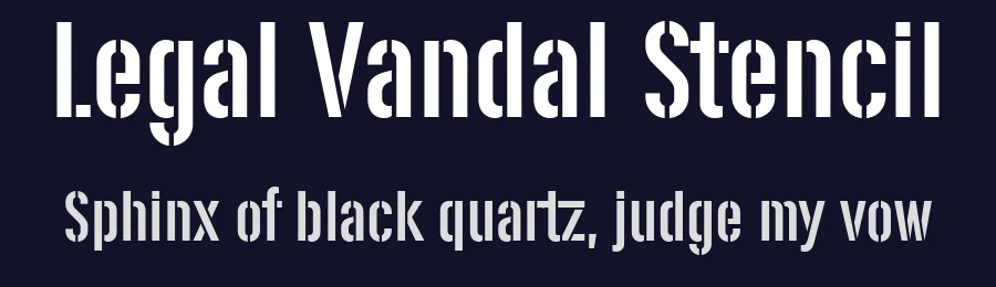 Legal Vandal Stencil by Levi Szekeres — Decorative Font — thumbnail 2