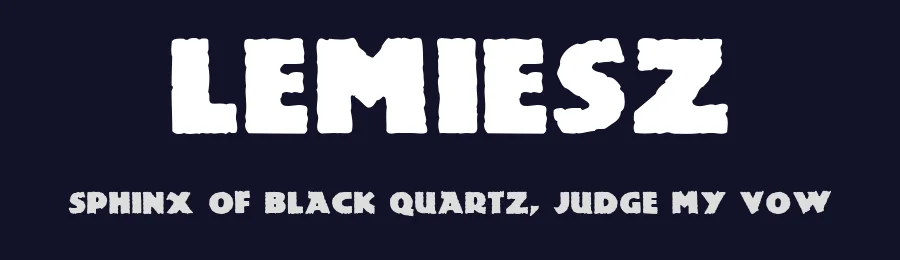 Lemiesz by David Rakowski — Decorative Font — thumbnail 2