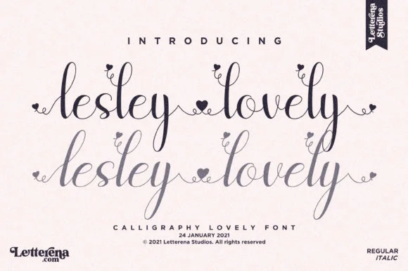 Lesley Lovely Font by Letterena Studios — Script Handwritten Font