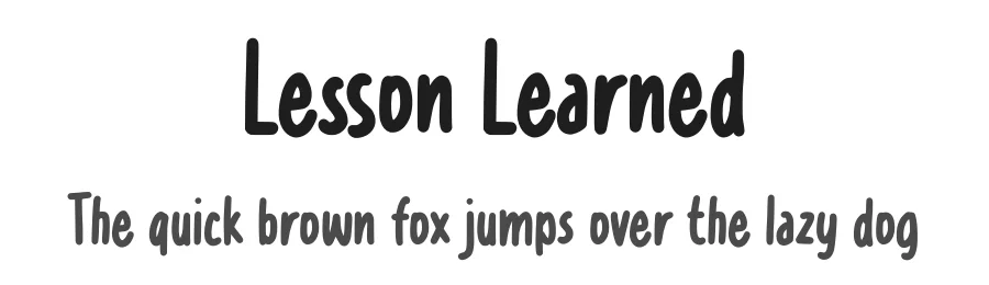 Lesson Learned