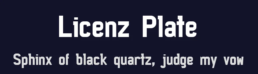 Licenz Plate by No Images Fonts — Sans Serif Font — thumbnail 2