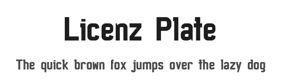 Licenz Plate by No Images Fonts โ Sans Serif Font