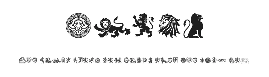 Lions by Woodcutter — Dingbats Font