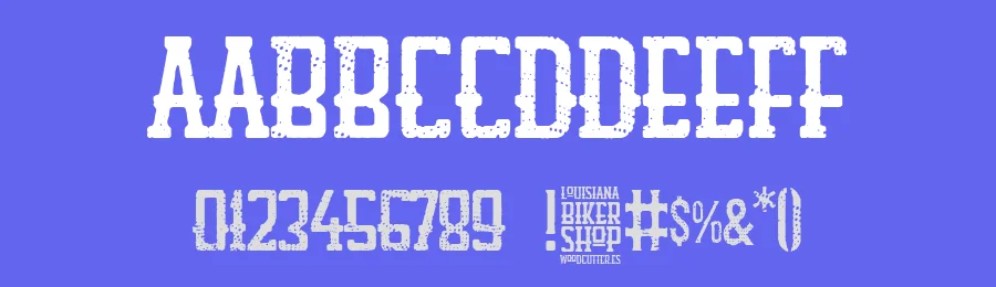 Louisiana Biker Shop by Woodcutter — Decorative Font — thumbnail 3