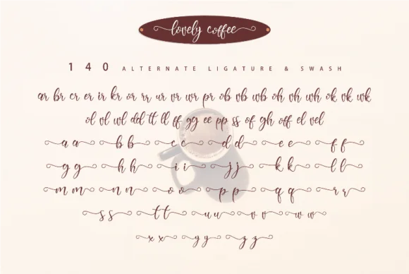 Lovely Coffee Font by arukidz.fl — Script Handwritten Font — thumbnail 4