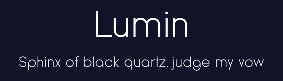 Lumin by Cameron Fink — Sans Serif Font — thumbnail 2