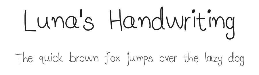 Luna's Handwriting