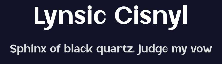 Lynsic Cisnyl by Rometheme Std — Sans Serif Font — thumbnail 2