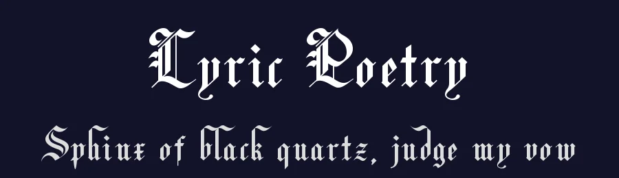 Lyric Poetry by Chen Yining — Blackletter Font — thumbnail 2