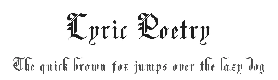 Lyric Poetry by Chen Yining — Blackletter Font