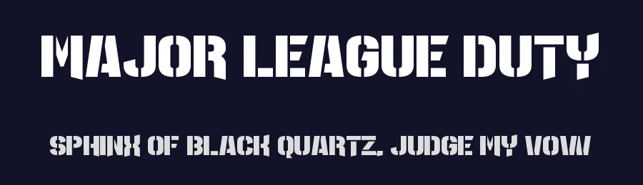 Major League Duty by Chequered Ink — Decorative Font — thumbnail 2