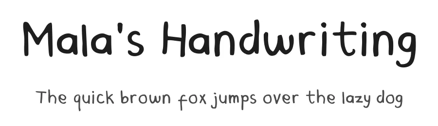 Mala's Handwriting