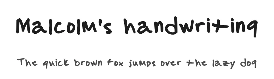 Malcolm's handwriting