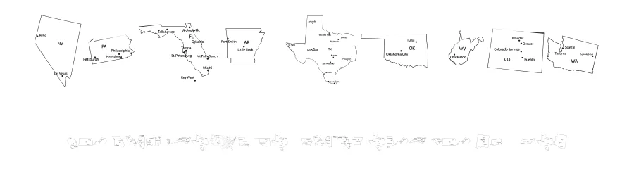 Maps of USA by Woodcutter — Dingbats Font