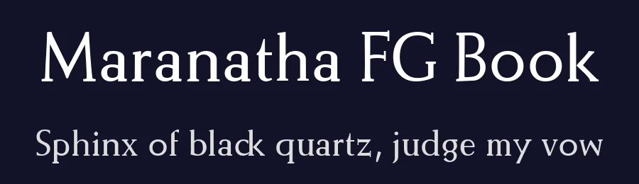 Maranatha FG Book by FontGrube AH — Serif Font — thumbnail 2