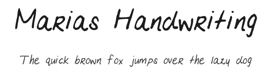 Marias Handwriting