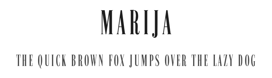 Marija by Vladimir Nikolic — Serif Font