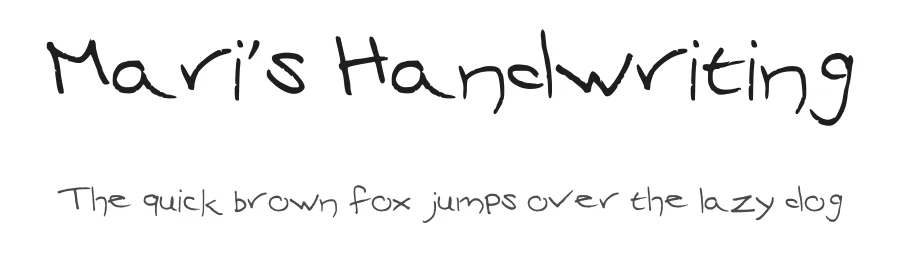 Mari's Handwriting