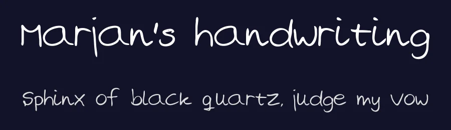 Marjan's handwriting by Marjan — Script Handwritten Font — thumbnail 2