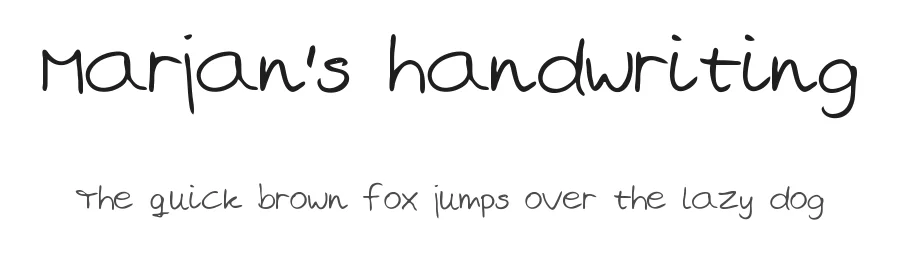 Marjan's handwriting