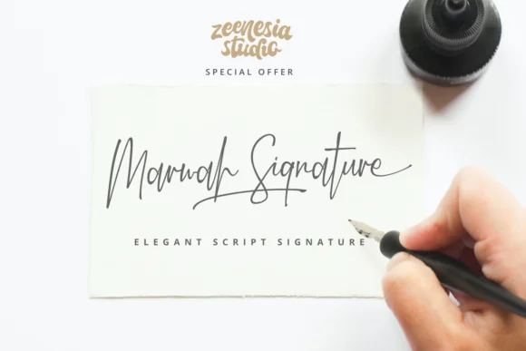 Marwah Signature Font by zeenesia — Script Handwritten Font