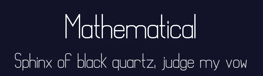 Mathematical by Nathan Thomson — Sans Serif Font — thumbnail 2