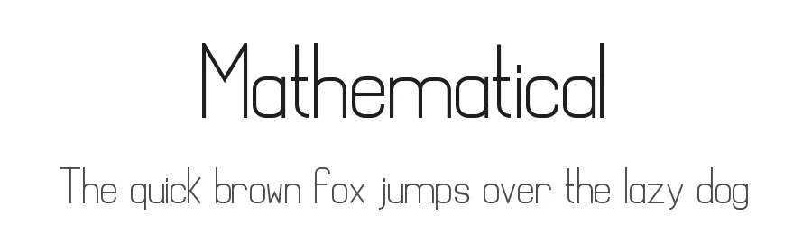 Mathematical by Nathan Thomson — Sans Serif Font