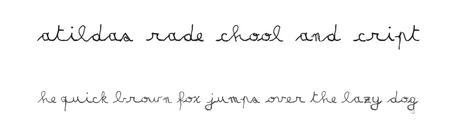 Matildas Grade School Hand Script